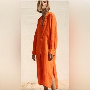 Zara Vibrant Orange Long Dress